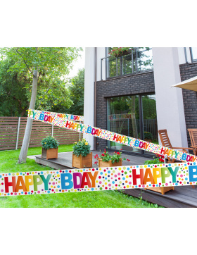 Geburtstag Absperrband mit Punkten - 15 Meter
