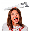 Scherzartikel Halloween Säge im Kopf