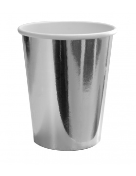 Pappbecher - Silberfarbene Metallic - 250 ml - 8 Stück