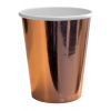 Pappbecher - Rosafarbene goldfarbene Metallic -  250 ml - 8 Stück
