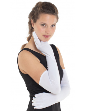 Lange Weiße Handschuhe Damen - 50cm