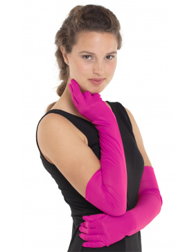 Lange Rosafarbene Handschuhe Damen