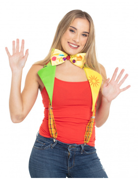 Clown Hosenträger mit Fliege Erwachsene