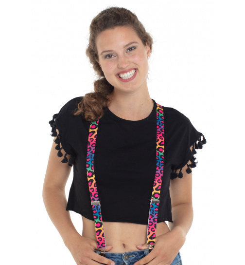 Panter Hosenträger in Regenbogenfarben