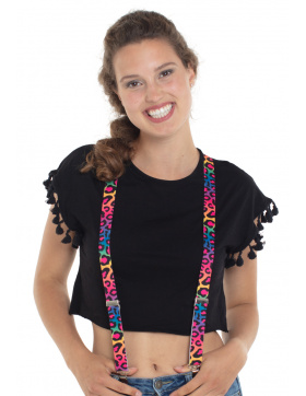 Panter Hosenträger in Regenbogenfarben