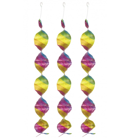 Regenbogen Hängedeko Spirale - 4 Stück