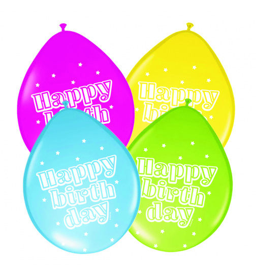 Happy Birthday Sterne Ballons 30 cm - 8 Stück