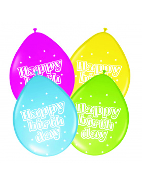 Happy Birthday Sterne Ballons 30 cm - 8 Stück