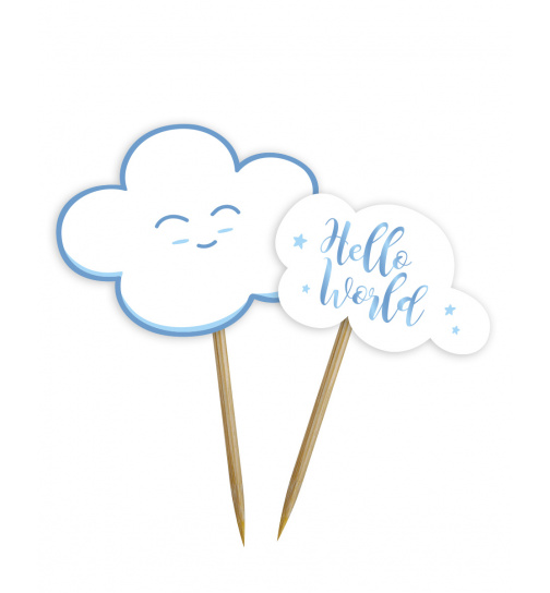 Blaue Babyshower Junge Partypicker - 24 Stück