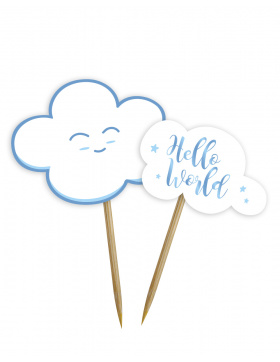 Blaue Babyshower Junge Partypicker - 24 Stück