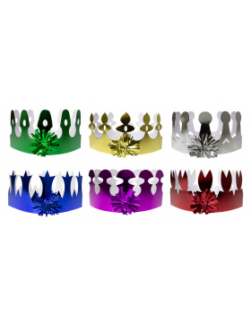 Mehrfarbige Holografische Kronen Luxus - 6 Stück