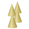Goldfarbene Glitter Partyhüte 16 cm - 4 Stück