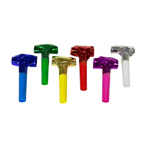 Mehrfarbige Metallic Luftrüssel 24 cm - 6 Stück