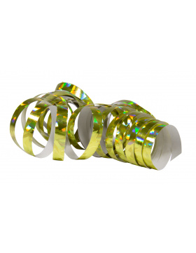 Luftschlangen Holographisch Gold 4m - 2 Stück