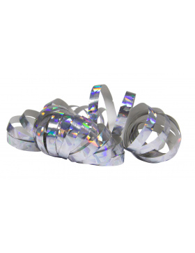 Luftschlangen Holographisch Silber 4m - 2 Stück