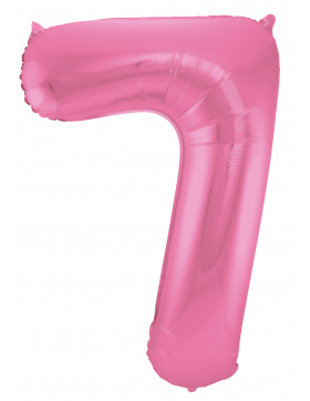 Folienballon Zahl 7 - Rosa Metallic Matt - 86 cm