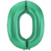 Folienballon Zahl 0 - Grün Metallic Matt - 86 cm