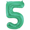 Folienballon Zahl 5 - Grün Metallic Matt - 86 cm