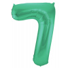 Folienballon Zahl 7 - Grün Metallic Matt - 86 cm