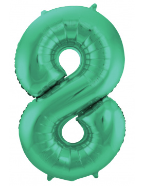 Folienballon Zahl 8 - Grün Metallic Matt - 86 cm