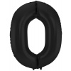 Folienballon Ziffer / Zahl 0 Schwarz Metallic Matt - 86 cm
