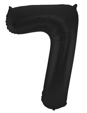 Folienballon Ziffer / Zahl 7 Schwarz Metallic Matt - 86 cm