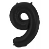 Folienballon Ziffer / Zahl 9 Schwarz Metallic Matt - 86 cm