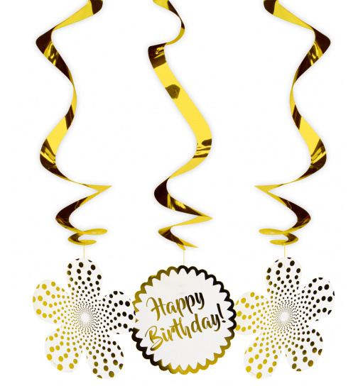 HBD Luxury Gold Hängedeko - 3 Stück