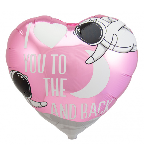 Rosafarbener I Love You To The Moon And Back Folienballon - 45 cm
