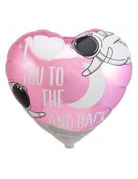 Rosafarbener I Love You To The Moon And Back Folienballon...