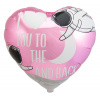 Rosafarbener I Love You To The Moon And Back Folienballon - 45 cm