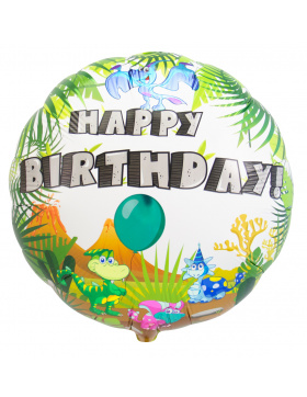 Folienballon Happy Birthday! Dinosaurier - 45cm