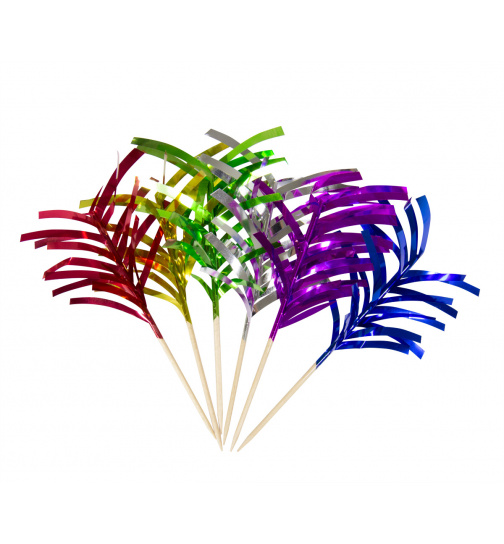 Partypicker Palm Metallic 10cm - 10 Stück