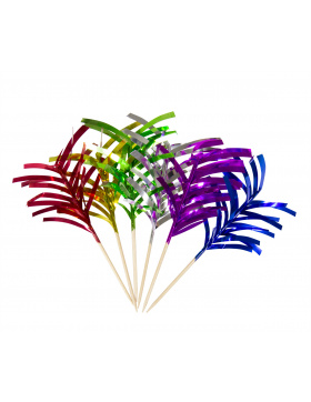 Partypicker Palm Metallic 10cm - 10 Stück