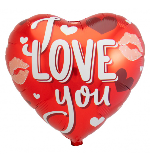 Herzförmige Folienballon I Love You Rot - 45cm