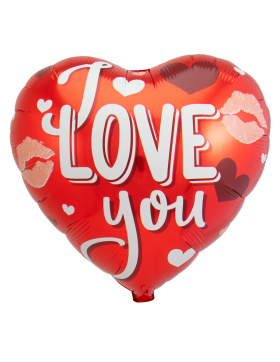 Herzförmige Folienballon I Love You Rot - 45cm