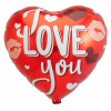 Herzförmige Folienballon I Love You Rot - 45cm