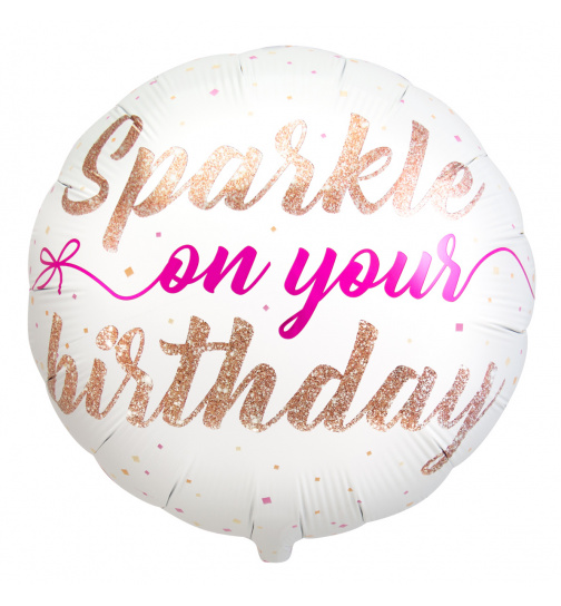 Folienballon Sparkle on your birthday - 45cm