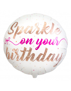 Folienballon Sparkle on your birthday - 45cm