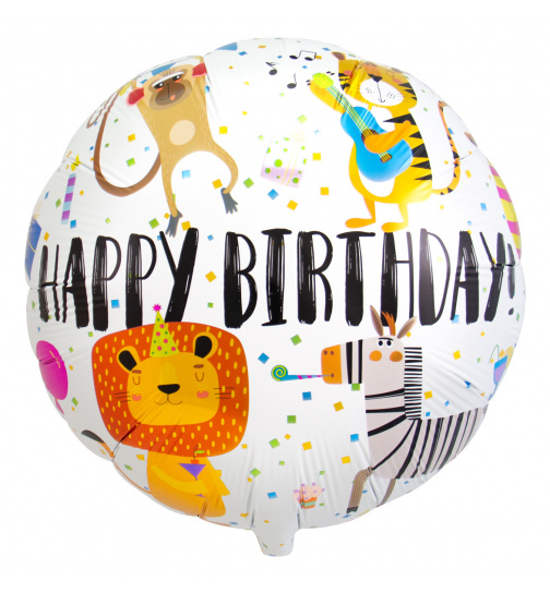 Folienballon Happy Birthday! Tiere - 45cm
