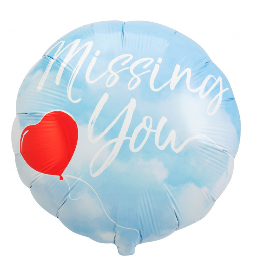 Folienballon Missing you! Blau - 45cm