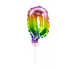 Folienballon Tortendeko Regenbogen Zahl 0 - 13cm