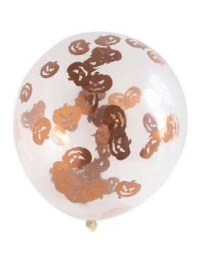 Ballons mit Kürbis Konfetti 30 cm - 4 Stück