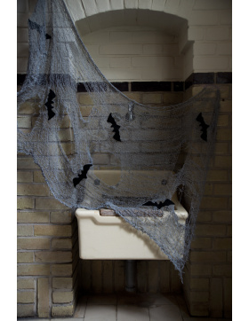Dekoration Mesh mit Fledermäuse - 150x75cm