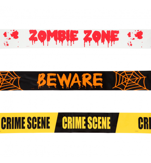 Markierungsbänder Crime scene-Beware-Zombie zone - 3 Stück