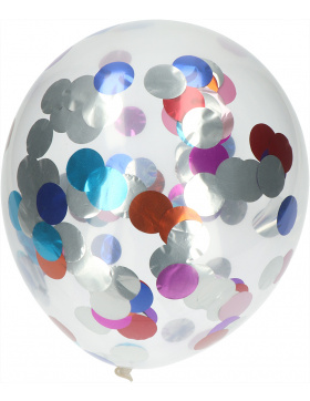 Ballons mit buntem Folien Konfetti 30 cm - 4 Stück