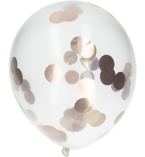 Ballons mit Rose Gold Konfetti 30 cm - 4 Stück