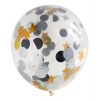 Ballons mit Punkte und Sterne Konfetti 30 cm - 4 Stück