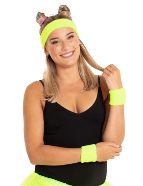 Schweißbänder Neongelb - 3 Stück