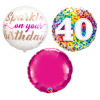 Blumenstrauß-Folienballons - Sparkle 40. Geburtstag - 3 Stück